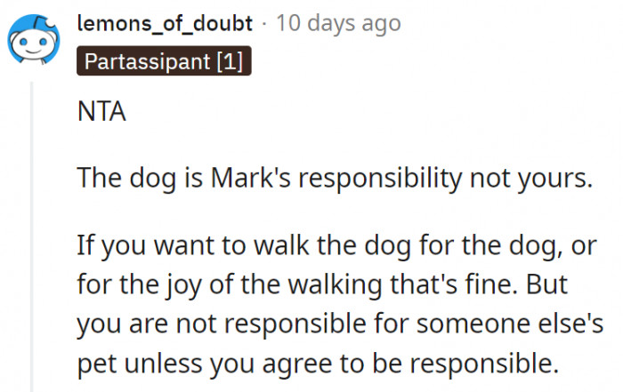 3. The dog is the roommate's responsibility, not OP's