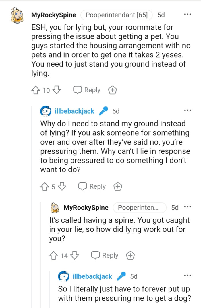 The OP just needs to stand his ground instead of lying