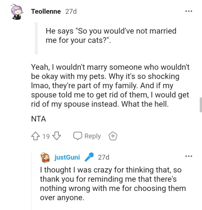 This Redditor would get rid of the spouse instead