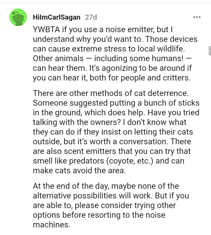 This redditor says that those devices can cause extreme stress to local wildlife