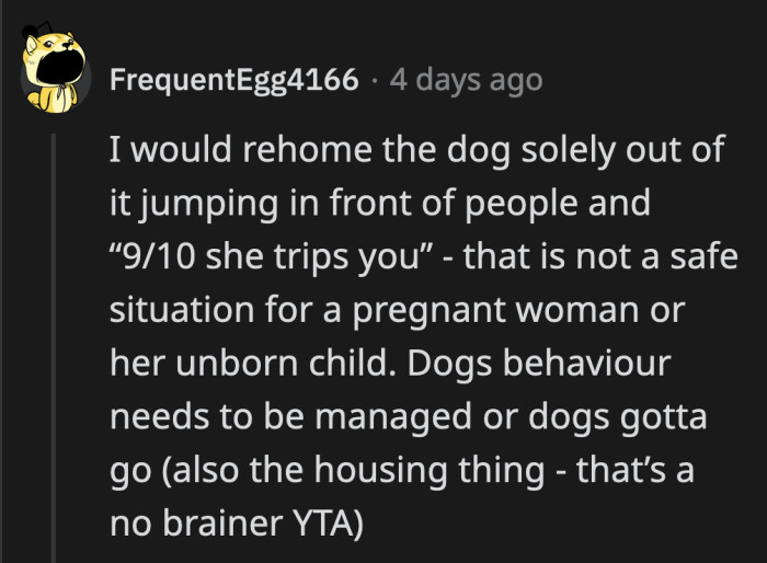 The dangers of tripping while 7 months pregnant are no joking matter. What the hell is wrong with OP?