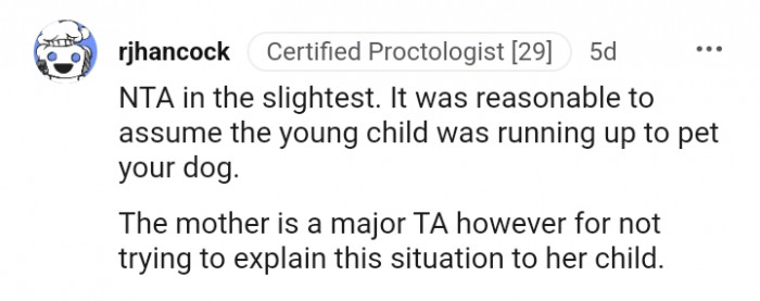 Another Redditor saying that the mom is the AH