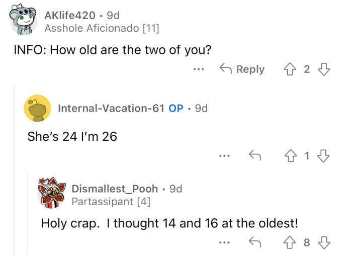 The Reddit community assumed OP and her sister are much younger than they actually are.