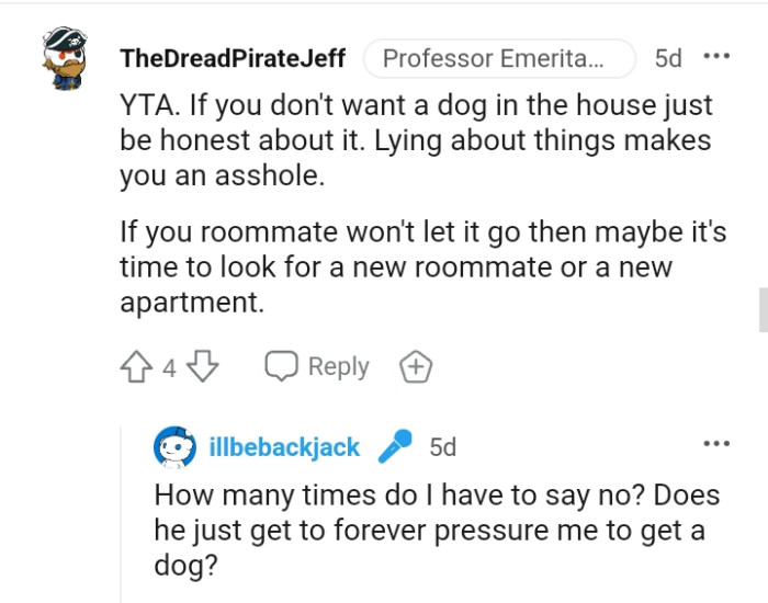 It's time.to look for a new roommate or a new apartment