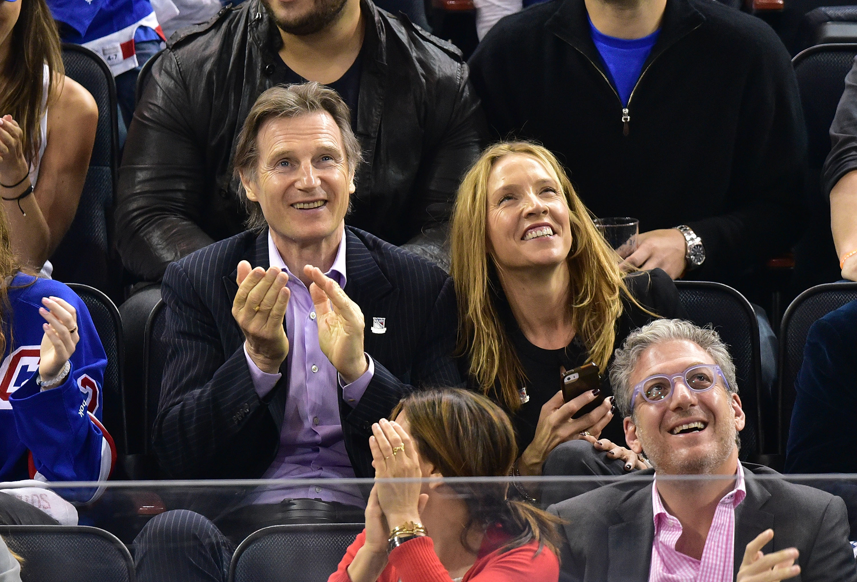 Liam Neeson and Freya St. Johnston in New York in 2015. | Source: Getty Images