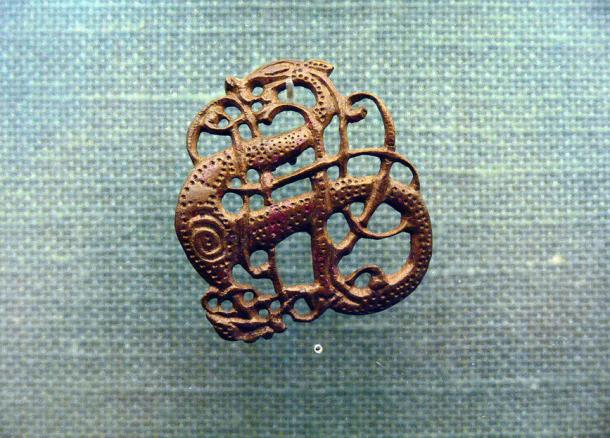 Urnes style brooch in bronze; a silver version was found at Lindholm Høje.