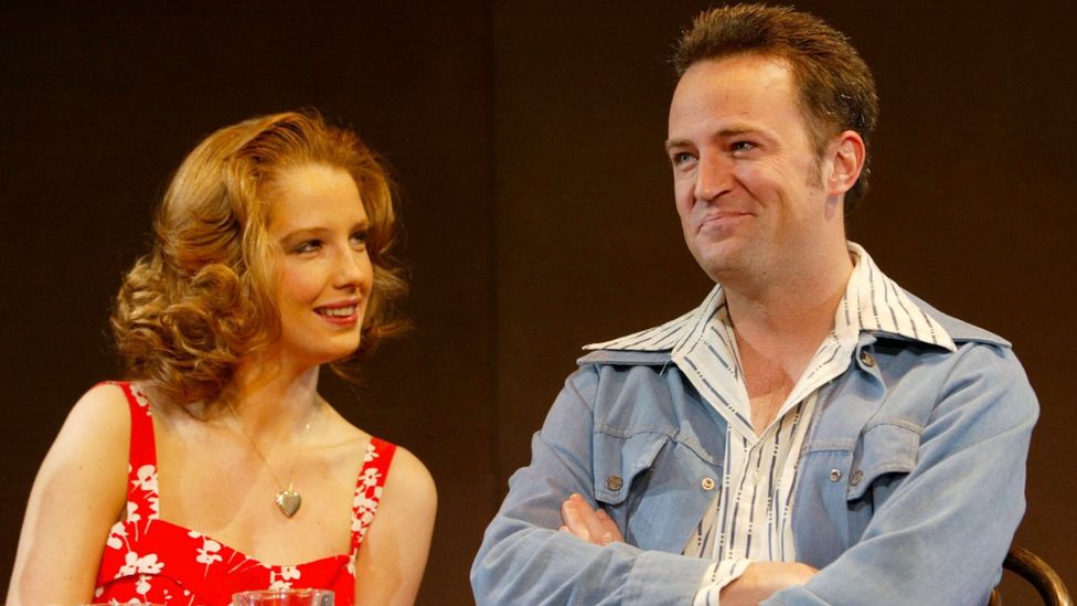 Matthew Perry and British actress Kelly Reilly performed a scene from the West End play Sexual Perversity in Chicago at The Comedy Theatre in London in 2003
