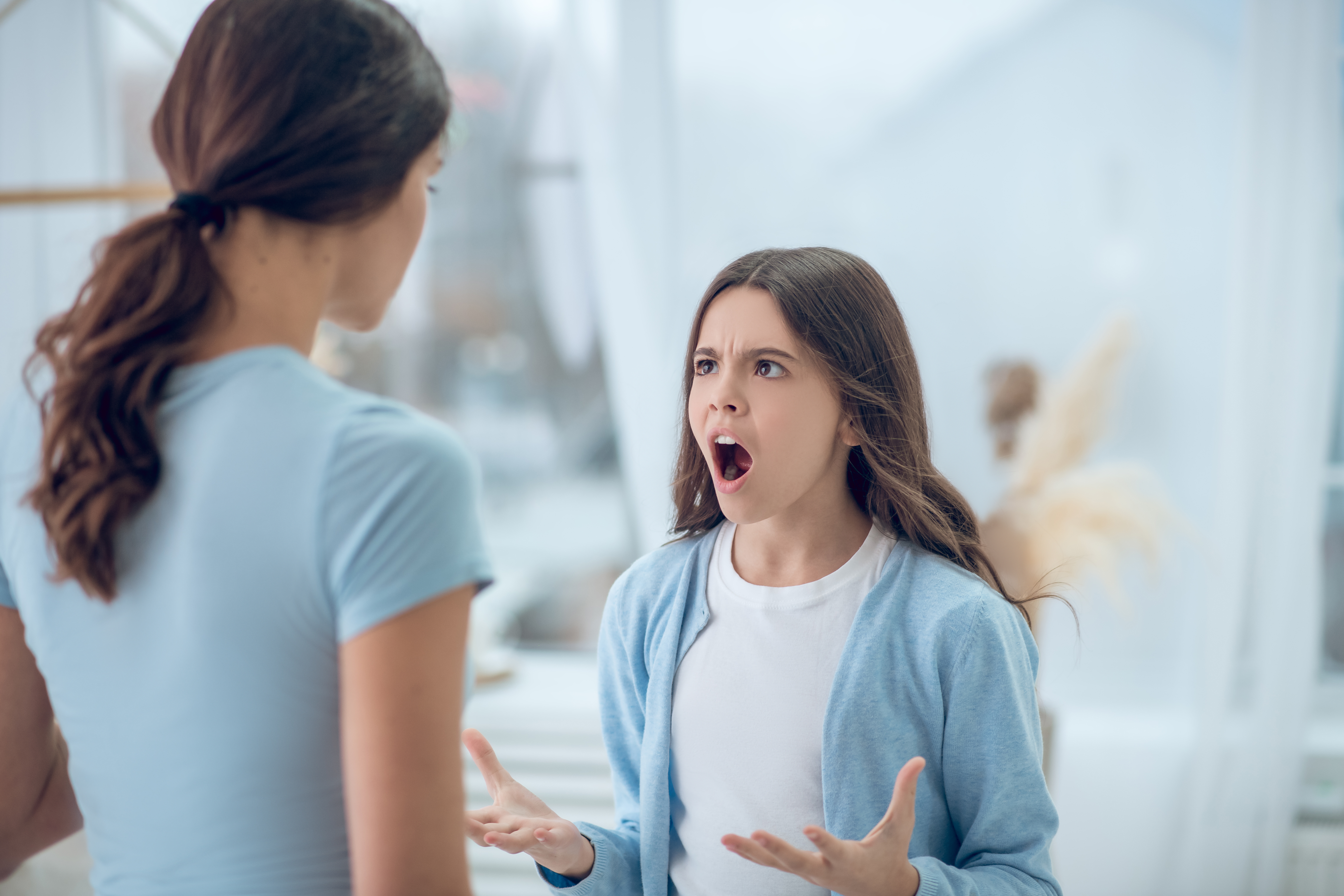 An angry young girl shouting at her mother | Source: Shutterstock